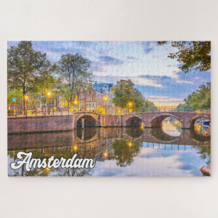 Schöne Stadt Amsterdam, Niederlande Puzzle