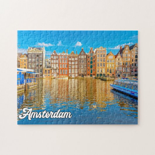 Schöne Stadt Amsterdam, Niederlande Puzzle (Horizontal)
