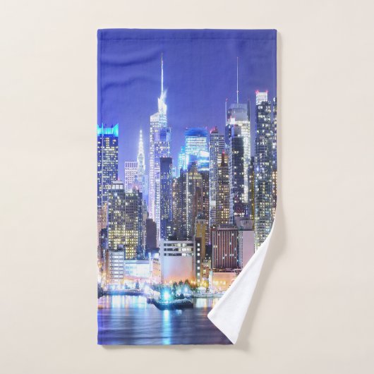 Schöne Stadt bei Nacht Badhandtuch Set (Handtuch)