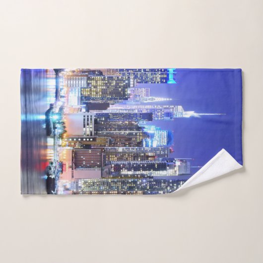 Schöne Stadt bei Nacht Badhandtuch Set (Handtuch)