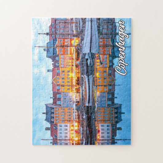 Schöne Stadt Kopenhagen, Dänemark Puzzle (Vertikal)