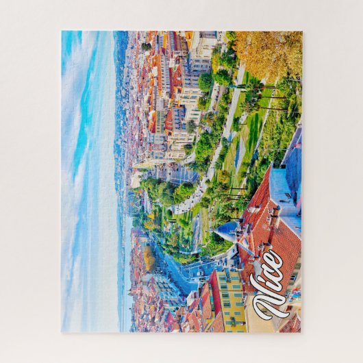 Schöne Stadt Nizza, Frankreich Puzzle (Vertikal)