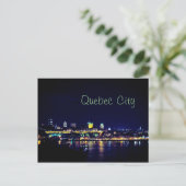 Schöne Stadt Quebec zur Nachtzeit Postkarte (Stehend Vorderseite)