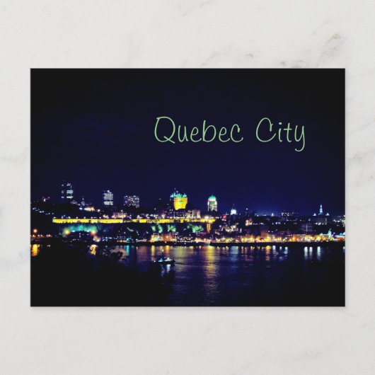 Schöne Stadt Quebec zur Nachtzeit Postkarte (Vorderseite)