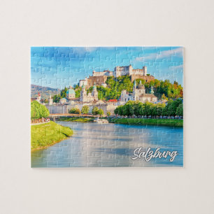 Schöne Stadt Salzburg, Österreich Puzzle