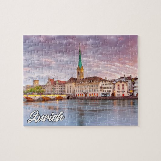 Schöne Stadt Zürich, Schweiz Puzzle (Horizontal)