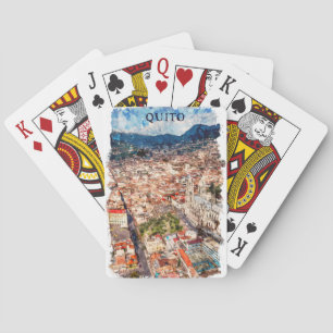 Schöne Stadtansicht von Quito Ecuador Spielkarten