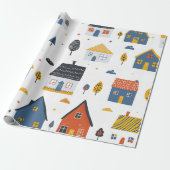 Schöne Stadthäuser Geschenkpapier (Ungerollt)