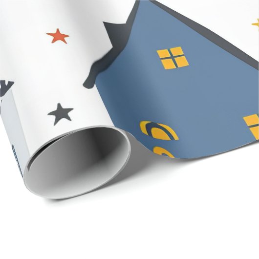 Schöne Stadthäuser Geschenkpapier (Rolleneckpunkt)