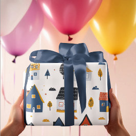 Schöne Stadthäuser Geschenkpapier