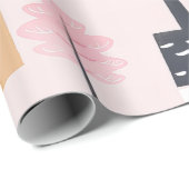 Schöne Stadthäuser rosa Geschenkpapier (Rolleneckpunkt)