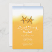 Schöne Starfish Beach Bridal Dusche Einladung (Vorderseite)