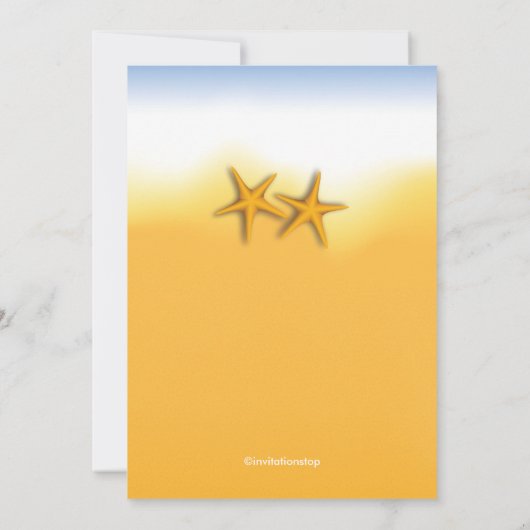 Schöne Starfish Beach Bridal Dusche Einladung (Rückseite)