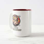 Schöne starke Frauen trinken Kaffee Zweifarbige Tasse (Vorderseite Links)