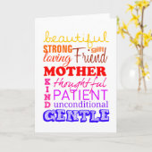 Schöne, starke, Freundin, geduldige Mutter Karte (Gelbe Blume)