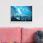 Schöne Starry Night Surreal Berglandschaft Leinwanddruck (Insitu (Wohnzimmer))