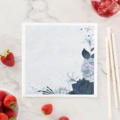 Schöne staubblaue Blume & Blätter Serviette (Beispiel)