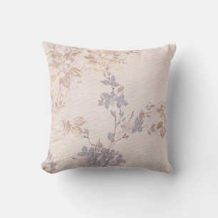 SCHÖNE STAUBIGE ROSA GOLD BLAUE BLUMENKISSE KISSEN