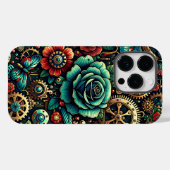 Schöne Steampunk Gears und Rose Case-Mate iPhone Hülle (Rückseite (Horizontal))