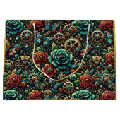 Schöne Steampunk Gears und Rose Große Geschenktüte (Vorderseite)