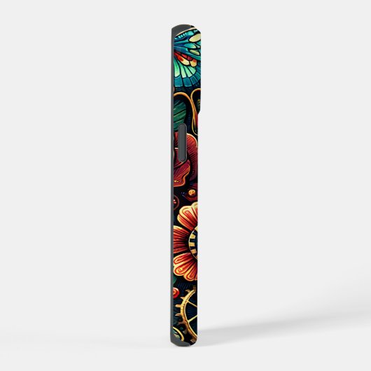 Schöne Steampunk Gears und Rose iPhone 15 Hülle (Rechte Seite)