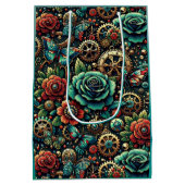 Schöne Steampunk Gears und Rose Mittlere Geschenktüte (Rückseite)