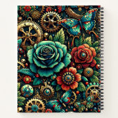 Schöne Steampunk Gears und Rose Notizblock (Rückseite)