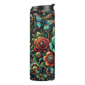 Schöne Steampunk Gears und Rose Thermosbecher (Nach links gedreht)