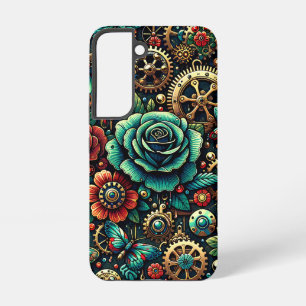 Schöne Steampunk-Themenzahnräder und Rosen Samsung Galaxy Hülle