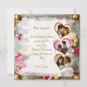 Schöne Steampunk-Valentinstag-Fotovorlage Karte (Rückseite)