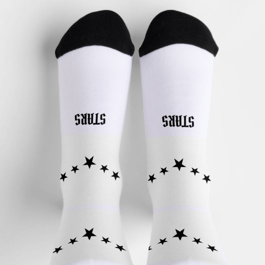 Schöne Sterne Text mit schwarzer Farbe Fünf Sterne Socken (Oben)