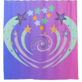 schöne Sterne und Herz Duschvorhang (Vorderseite)