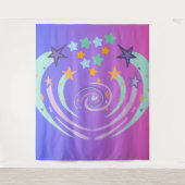 schöne Sterne und Herz Wandteppich (Vorderseite)