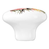 Schöne Stiele von Pfirsich und Rosen Keramikknauf (Seitenansicht)