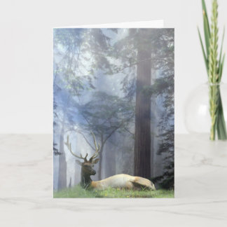 Schöne Stier-Elche im Gruß der Waldjahreszeit Feiertagskarte