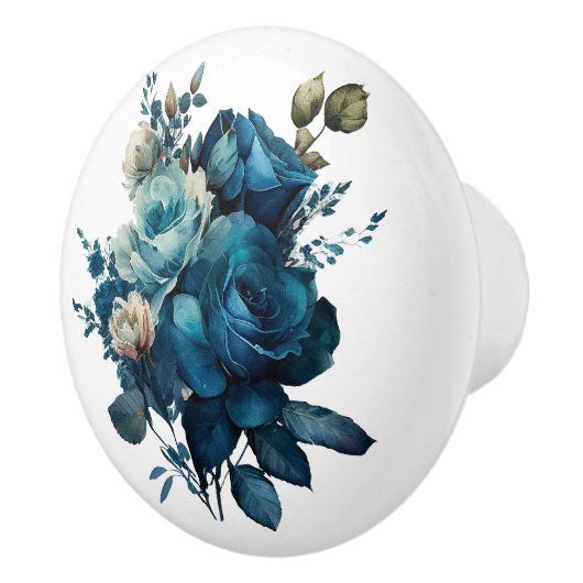 Schöne Stile Aquamariner Rose Keramikknauf (Rechts)