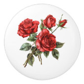 Schöne Stile der Rote Rosen Keramikknauf (Vorderseite)