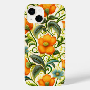 Schöne stilisierte Orange-Blume Case-Mate iPhone 14 Hülle