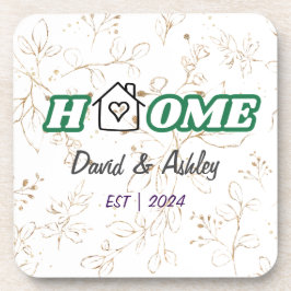 Schöne stilvolle Custom Couple Names Gold Zuhause Getränkeuntersetzer