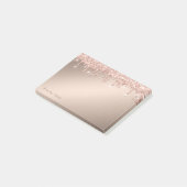 Schöne stilvolle Elegante Rose Gold Glitzer Tropfe Post-it Klebezettel (angewinkelt)