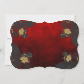 Schöne, stilvolle Hochzeit in Rot, Grau und Gold Einladung (Rückseite)