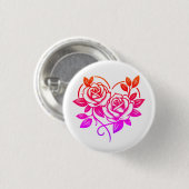 Schöne stilvolle Rose floral Button (Vorne & Hinten)