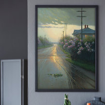 Schöne Stormy Street Scene Ai Art