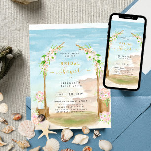 Schöne Strand Coastal Bridal Dusche Einladung
