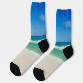 Schöne Strand Cool Blue Ocean Waves Fotografie Socken (Linkes Detail)