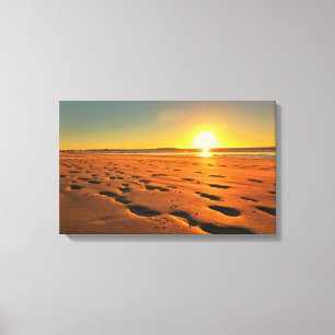 Schöne Strand-Sonnenuntergangs-Leinwanddruck Leinwanddruck