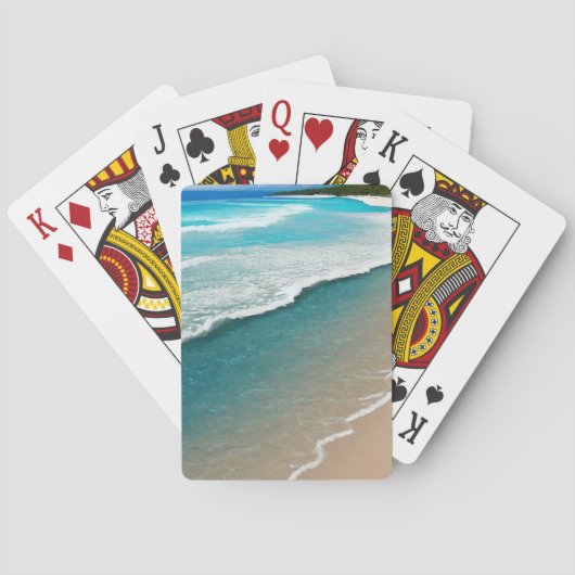 Schöne Strandansicht Spielkarten (Rückseite)