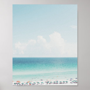 Schöne Strandfotografie Cool Blue Ocean Skies Poster