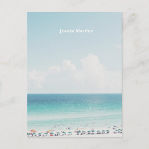 Schöne Strandfotografie Cool Blue Ocean Skies Postkarte