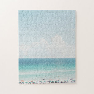 Schöne Strandfotografie Cool Blue Ocean Skies Puzzle